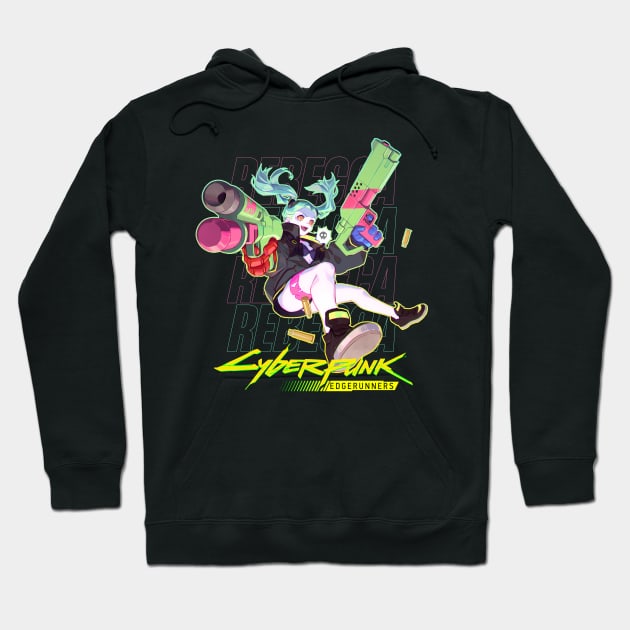 Cyberpunk Edgerunners Rebecca Hoodie by KokkaiBlack